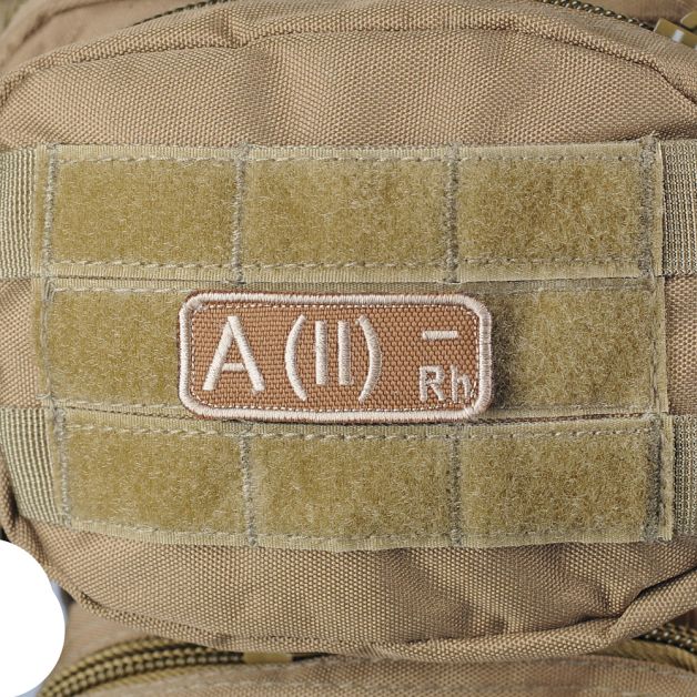 M-Tac нашивка група крові A(II) Rh- хакі
