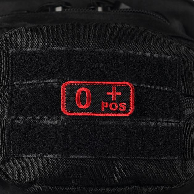 M-Tac нашивка група крові O+ Pos чорно-червона