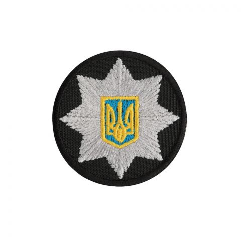 Кокарда Поліція кругла 5 см чорна