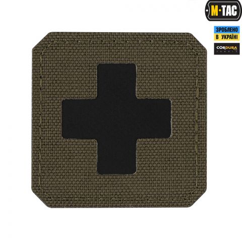 M-Tac нашивка Medic Cross Laser Cut Black/Ranger Green