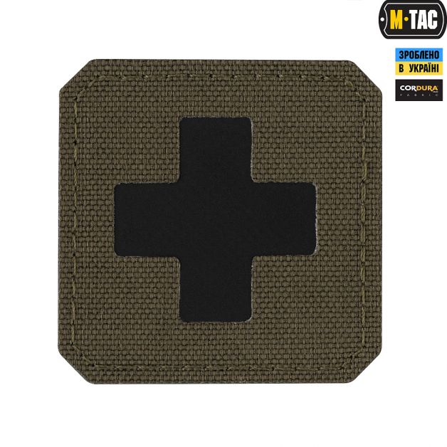 M-Tac нашивка Medic Cross Laser Cut Black/Ranger Green