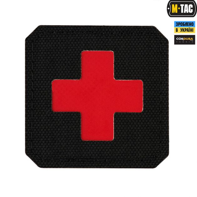 M-Tac нашивка Medic Cross Laser Cut Red/Black