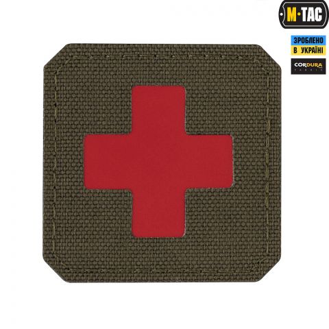 M-Tac нашивка Medic Cross Laser Cut Red/Ranger Green
