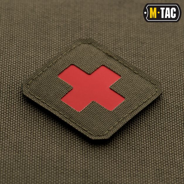 M-Tac нашивка Medic Cross Laser Cut Ranger Green/Red