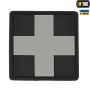 M-Tac нашивка Medic Cross Square ПВХ чорний/сірий