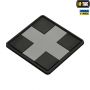 M-Tac нашивка Medic Cross Square ПВХ чорний/сірий
