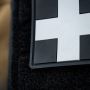 M-Tac нашивка Medic Cross Square ПВХ чорний/сірий