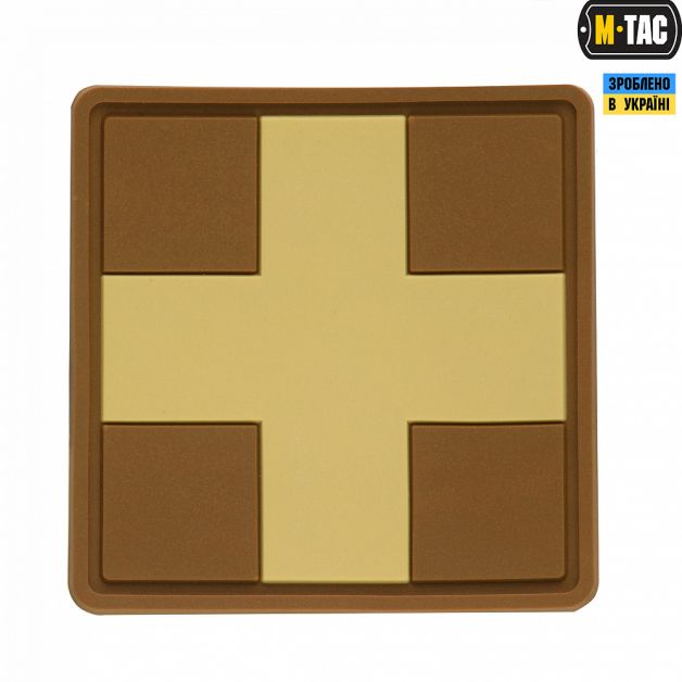 M-Tac нашивка Medic Cross Square ПВХ койот