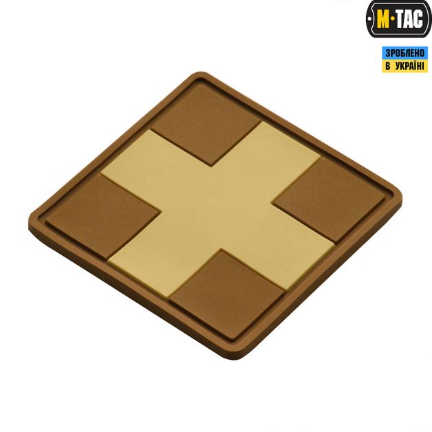 M-Tac нашивка Medic Cross Square ПВХ койот