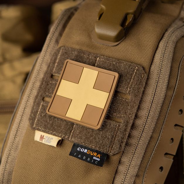 M-Tac нашивка Medic Cross Square ПВХ койот