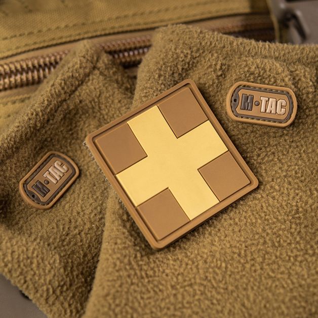 M-Tac нашивка Medic Cross Square ПВХ койот