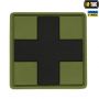 M-Tac нашивка Medic Cross Square ПВХ олива/черный
