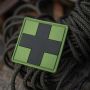 M-Tac нашивка Medic Cross Square ПВХ олива/черный