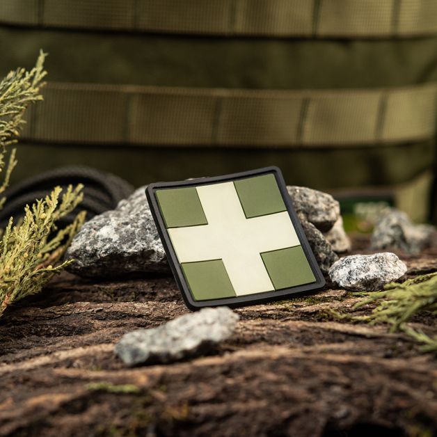 M-Tac нашивка Medic Cross Square ПВХ олива