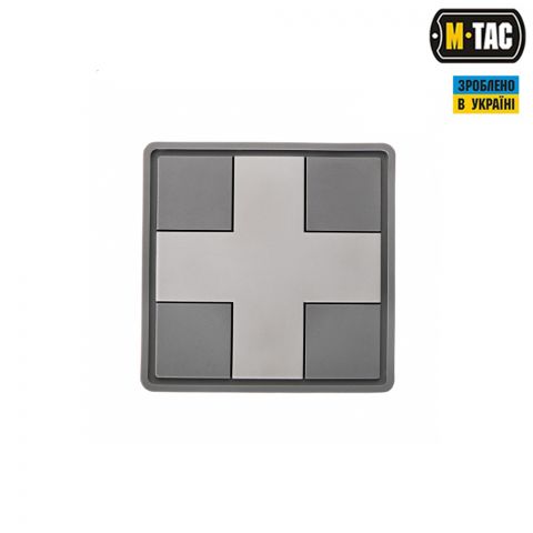 M-Tac нашивка Medic Cross Square ПВХ серая
