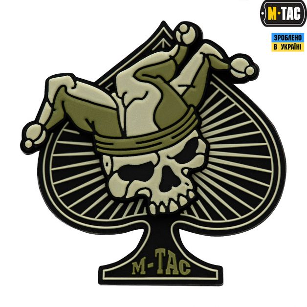 M-Tac нашивка Ace of Spades 3D ПВХ черный/олива