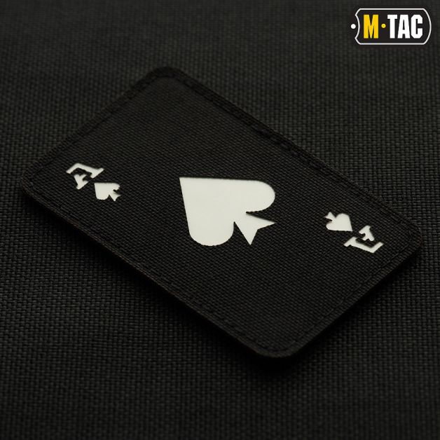 M-Tac нашивка Ace of Spades Laser Cut Black/світлонакопичувач