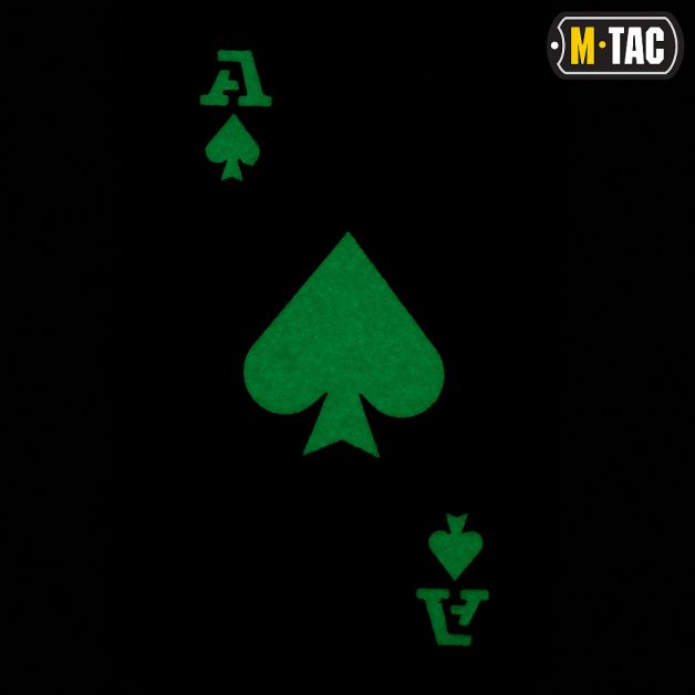 M-Tac нашивка Ace of Spades Laser Cut Black/світлонакопичувач