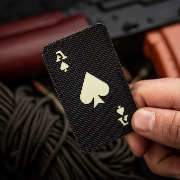 M-Tac нашивка Ace of Spades Laser Cut Black/світлонакопичувач