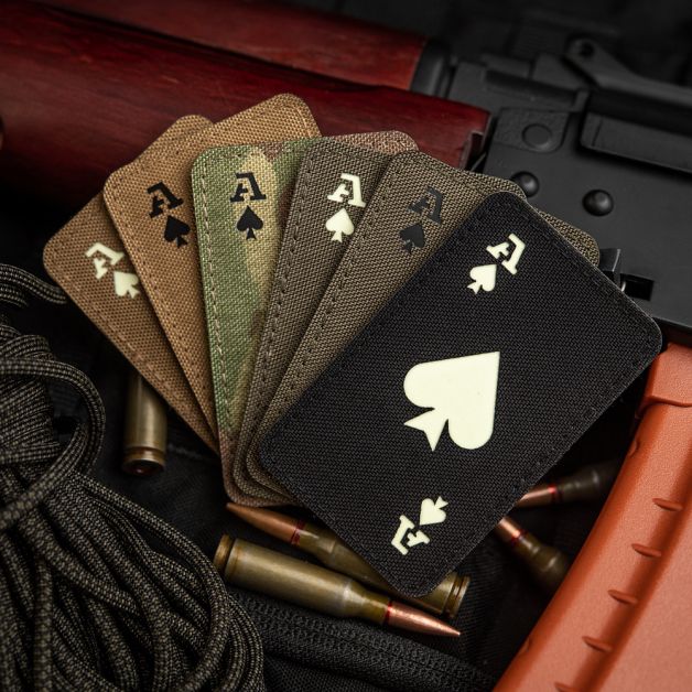M-Tac нашивка Ace of Spades Laser Cut Black/світлонакопичувач