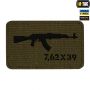 M-Tac нашивка AKM 7,62х39 Laser Cut Black/Ranger Green