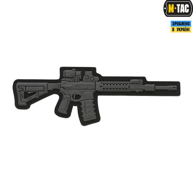 M-Tac нашивка AR-15 3D ПВХ темно-серая