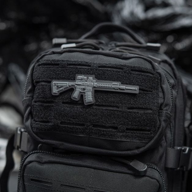 M-Tac нашивка AR-15 3D ПВХ темно-серая