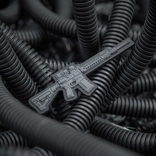 M-Tac нашивка AR-15 3D ПВХ темно-серая