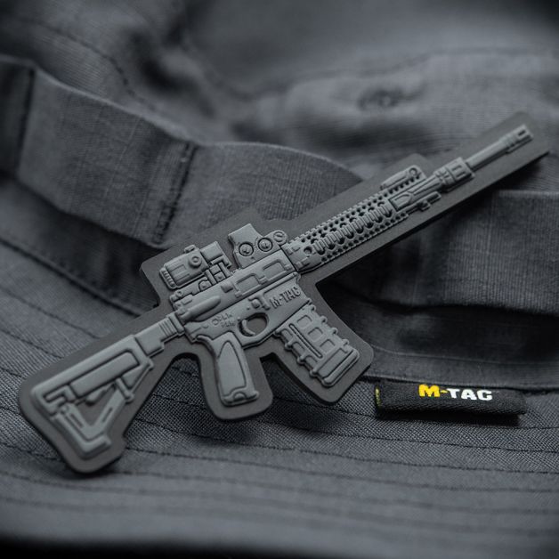 M-Tac нашивка AR-15 3D ПВХ темно-серая