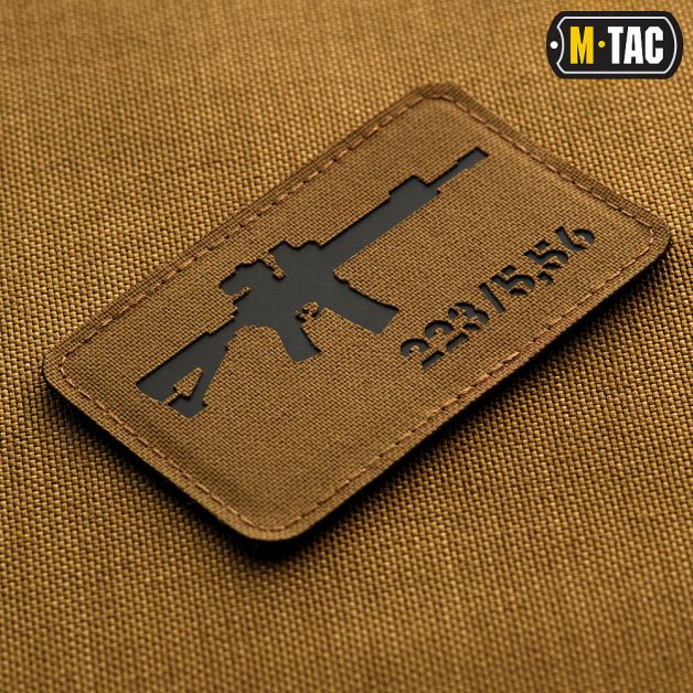 M-Tac нашивка AR-15 223/5,56 Laser Cut Coyote/Black