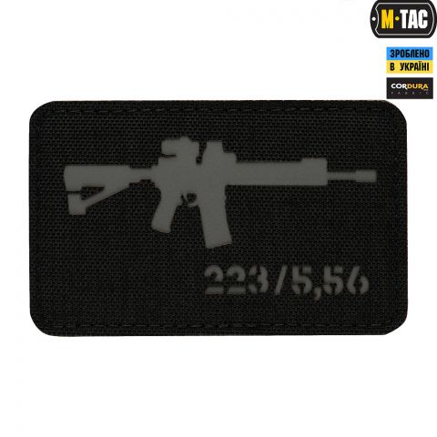M-Tac нашивка AR-15 223/5,56 Laser Cut Grey/Black