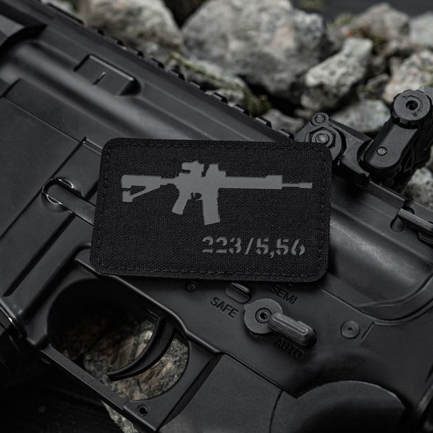 M-Tac нашивка AR-15 223/5,56 Laser Cut Black/Grey