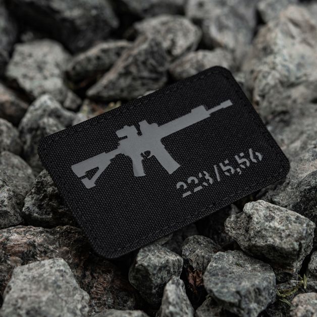 M-Tac нашивка AR-15 223/5,56 Laser Cut Black/Grey