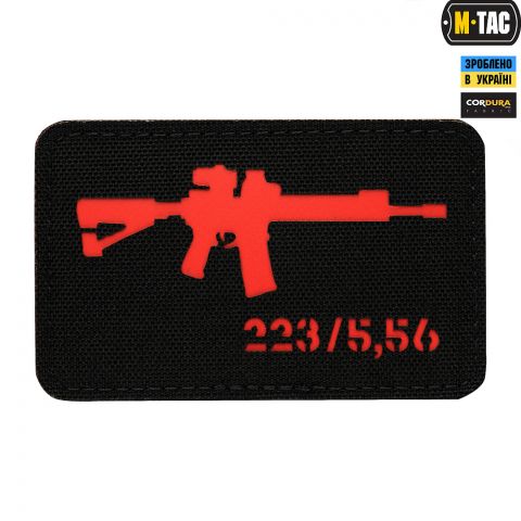 M-Tac нашивка AR-15 223/5,56 Laser Cut Red/Black