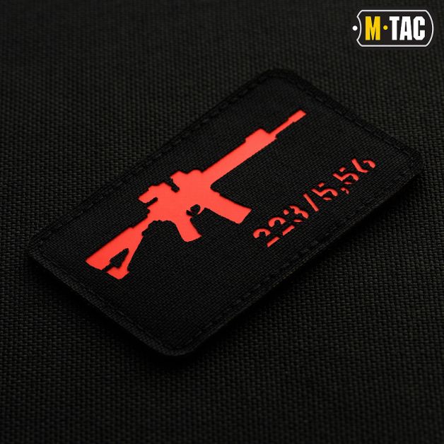 M-Tac нашивка AR-15 223/5,56 Laser Cut Black/Red