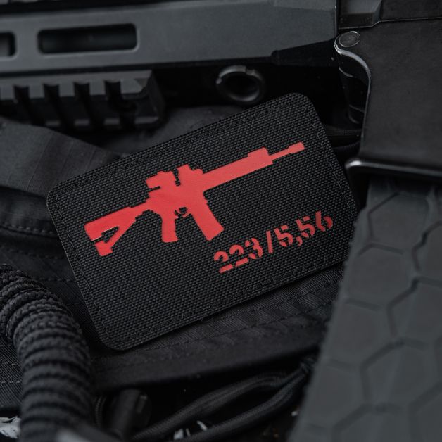 M-Tac нашивка AR-15 223/5,56 Laser Cut Black/Red