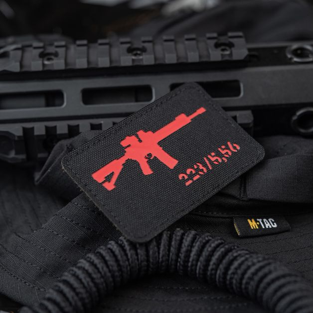 M-Tac нашивка AR-15 223/5,56 Laser Cut Black/Red