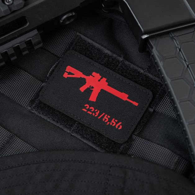 M-Tac нашивка AR-15 223/5,56 Laser Cut Black/Red