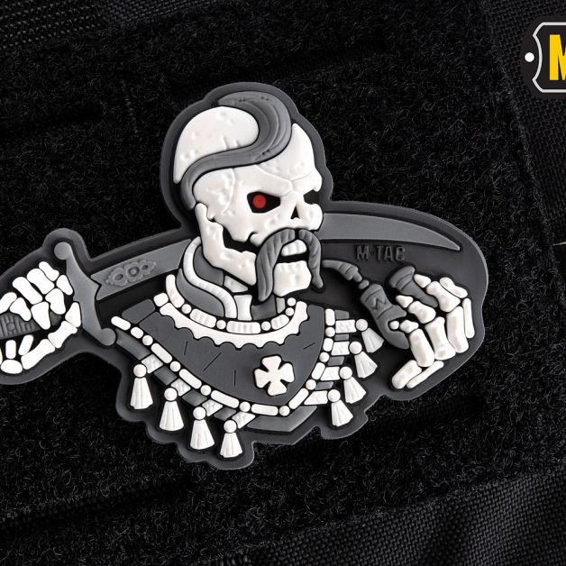 M-Tac нашивка Більше разу не вмирати 3D ПВХ сірий/білий