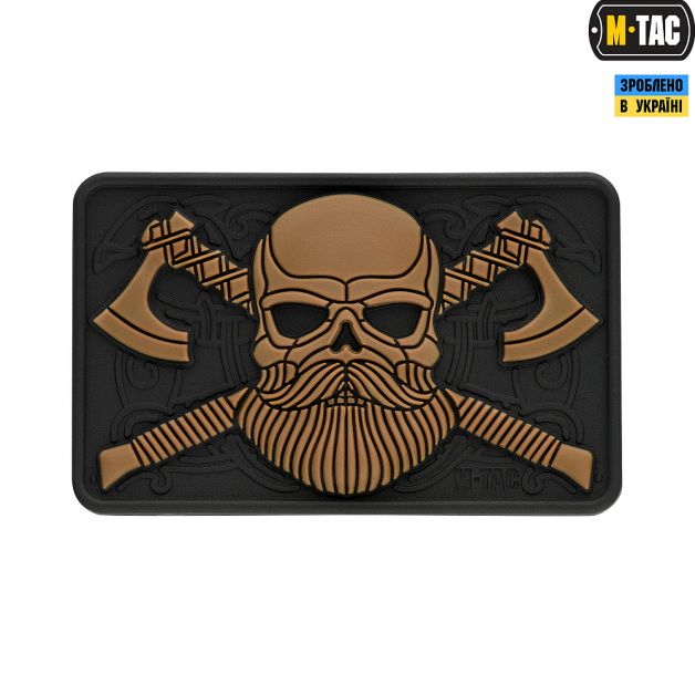 M-Tac нашивка Bearded Skull 3D ПВХ Black/Coyote