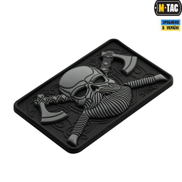 M-Tac нашивка Bearded Skull 3D ПВХ Black/Grey