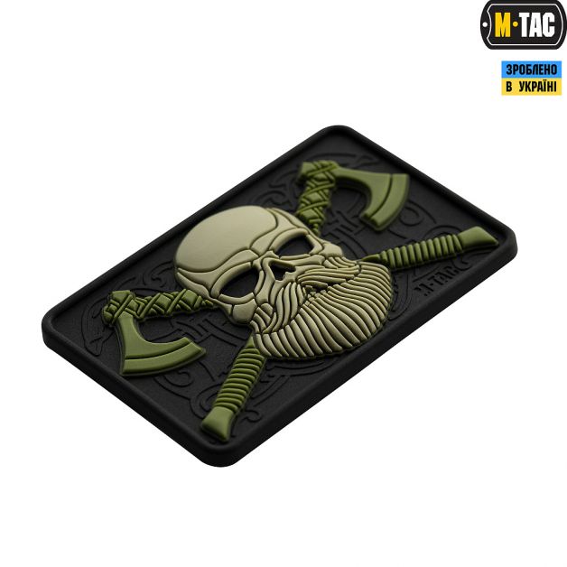 M-Tac нашивка Bearded Skull 3D ПВХ Black/Olive