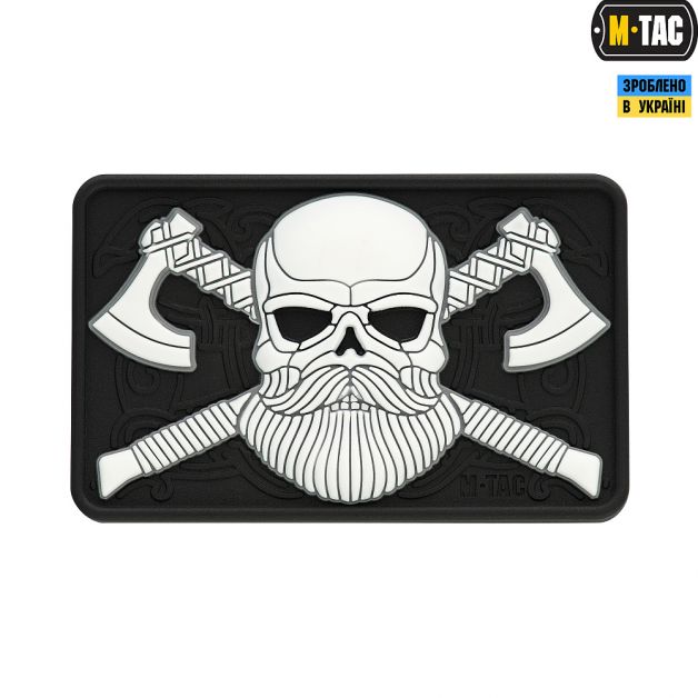 M-Tac нашивка Bearded Skull 3D ПВХ Black/White