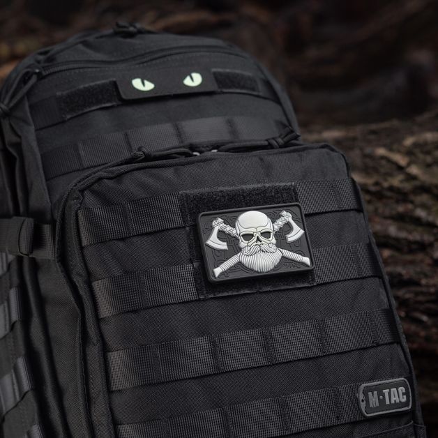 M-Tac нашивка Bearded Skull 3D ПВХ Black/White
