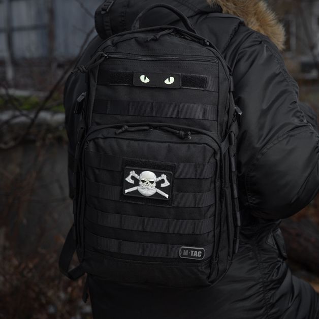 M-Tac нашивка Bearded Skull 3D ПВХ Black/White