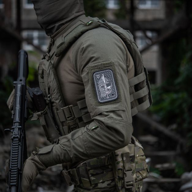 M-Tac нашивка Deus Vult Ace (жаккард) серая