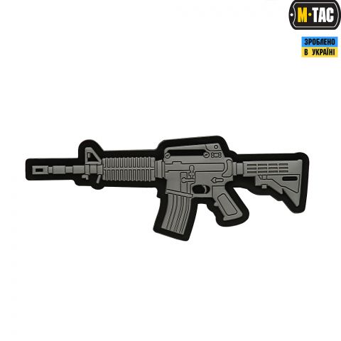 M-Tac нашивка M4A1 3D ПВХ серая