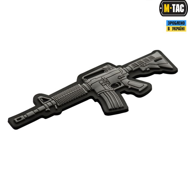 M-Tac нашивка M4A1 3D ПВХ серая