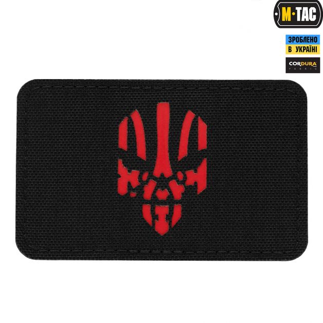 M-Tac нашивка Месник горизонтальная Laser Cut Red/Black