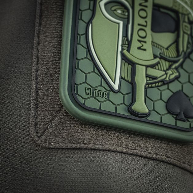 M-Tac нашивка Molon Labe Ace 3D ПВХ олива
